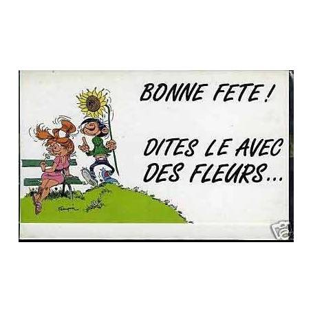 Carte-lettre G. Lagaffe - Bonne fete ! Franquin