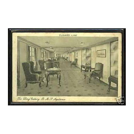 Cunard Line - The long gallery - HMS Aquitania