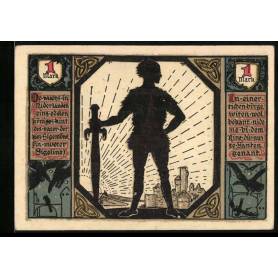 Notgeld Xanten 1921 1 Mark Siegfried avec son epee Icones de la cathedrale