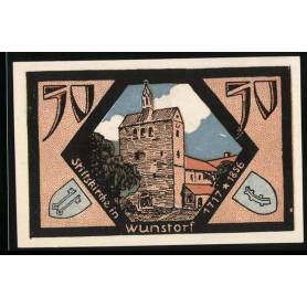 Notgeld Wunstorf 1921 50 Pfennig armoiries de la collegiale