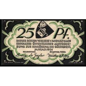 Notgeld Wandsbek 1921 25 Pfennig Armoiries et Eglise