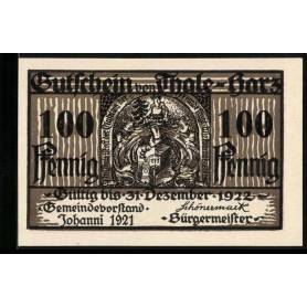 Notgeld Thale-Harz 1921 100 Forges Pfennig