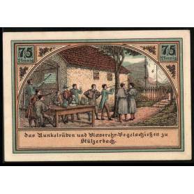 Notgeld Stutzerbach W. A. ??????1921 75 Pfennig Old Smithy Am Auerhahn Tir aux oiseaux avec tube a bulles