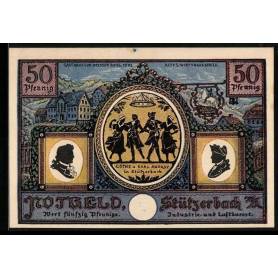 Notgeld Stutzerbach 1921 50 Pfennig Karl August et Gothe au bal au pavillon de chasse