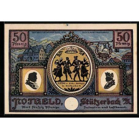 Notgeld Stutzerbach 1921 50 Pfennig Karl August et Gothe au bal au pavillon de chasse