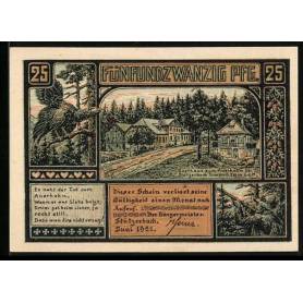 Notgeld Stutzerbach 1921 25 Pfennig Gasthaus Zum Auerhahn Gothehaus