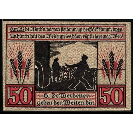 Notgeld Stendal I.D. Altm. 1921 50 Pfennig Un agriculteur tente de vendre sa recolte