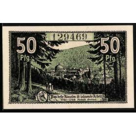 Notgeld St Blasien 1920 50 Pfennig Femme Dans La Foret Avec Armoiries Vue De La Ville