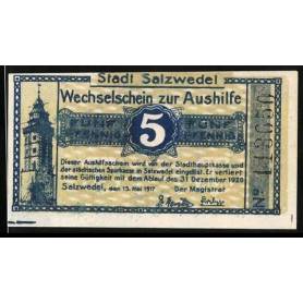 Notgeld Salzwedel 1917 5 Pfennig Vue depuis la tour