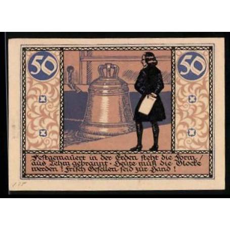 Notgeld Rudolstadt 1921 50 cloche d'eglise Pfennig