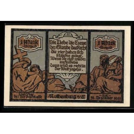 Notgeld Rothenburg Ob Der Tauber 1921 1 scene biblique Mark Justitia street view