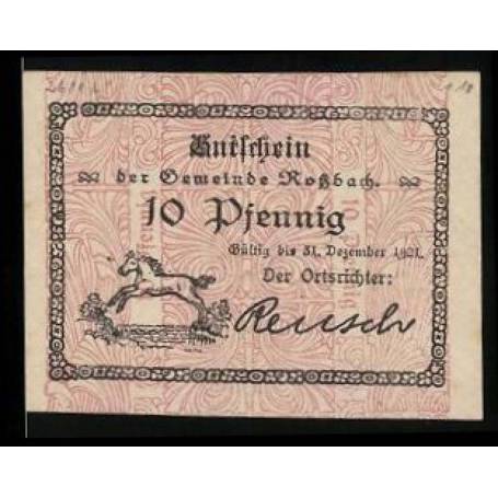 Notgeld Rossbach 1921 10 Pfennig Poulain Saut