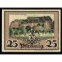 Notgeld Ronneburg Thur 1921 25 eaux Pfennig avec chateau en arriere-plan couple en costume traditionnel