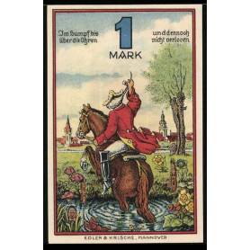 Notgeld Rinteln 1920 1 Mark Munchausen Dans Le Marais Et Armoiries