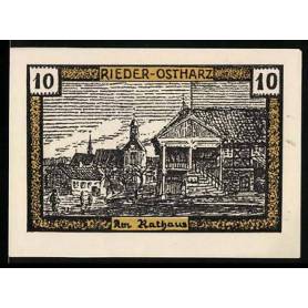 Notgeld Rieder / Ostharz 1921 10 Pfennig Vue de la mairie