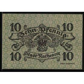 Notgeld Rathenow 10 Pfennig armoiries de la ville