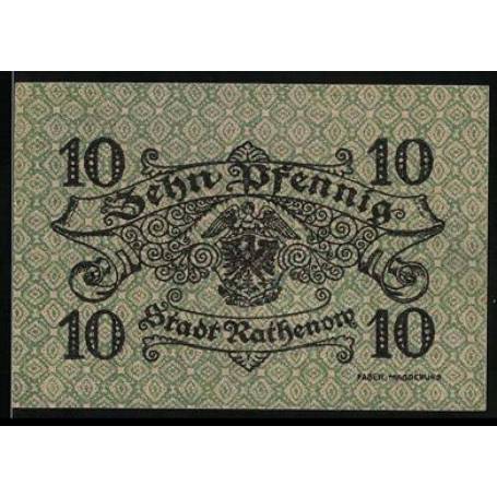 Notgeld Rathenow 10 Pfennig armoiries de la ville