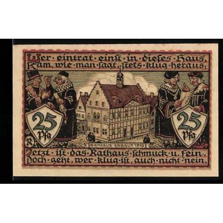 Notgeld Raguhn 25 Hotel de ville de Pfennig Construit en 1716