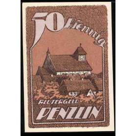 Notgeld Penzlin 50 Pfennig Vue Des Toits Du Village