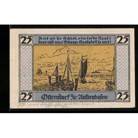 Notgeld Otterndorf 1920 25 voiliers avant-port Pfennig