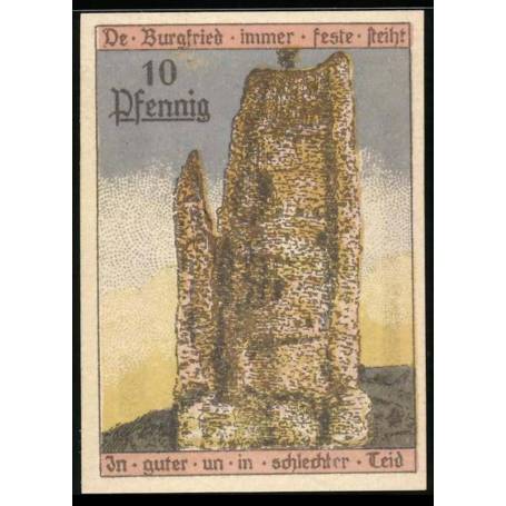 Notgeld Osterode A. H. 1922 10 Pfennig Ruines du donjon du chateau