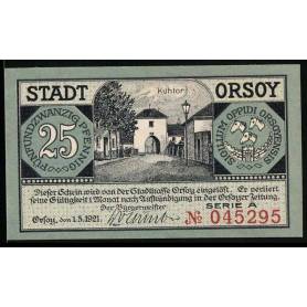 Notgeld Orsoy Am Bas Rhin 1921 25 Pfennig Kuhtor Et Partie Riviere