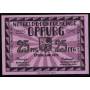 Notgeld Oppurg 1921 25 Pfennig armoiries de la ville Vieux pont d'Orla