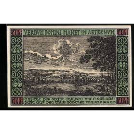 Notgeld Ohrdruf 1921 50 Pfennig Vue de la ville avec le candelabre de Thuringe 1813