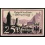 Notgeld Oberwesel Am Rhein 1921 25 Pfennig Vue de la ville avec les ruines