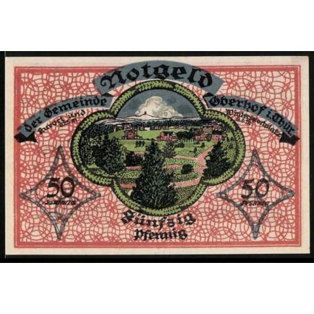 Notgeld Oberhof I. Thuringe 1919 50 Station thermale et terrain de sports d'hiver de Pfennig