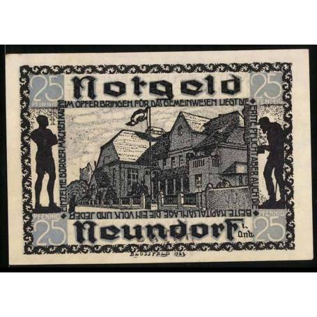 Notgeld Neundorf 1921 25 Pfennig zone locale avec drapeau