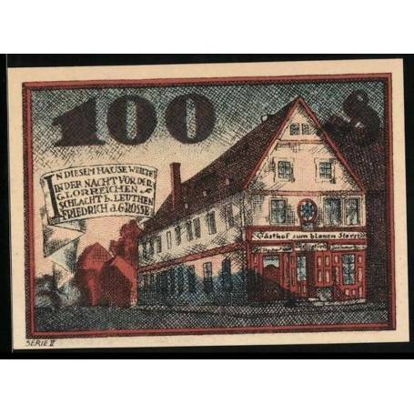 Notgeld Neumarkt en Silesie 1921 100 Pfennig Gasthof Zum Blauen Stern