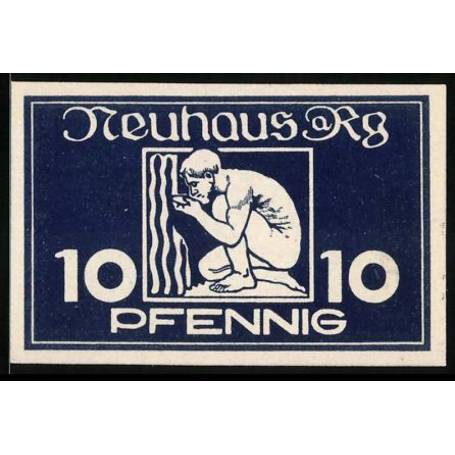 Notgeld Neuhaus A. Rwg. 1921 10 Pfennig Homme Eau Potable