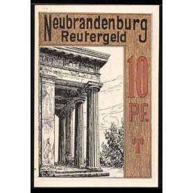 Notgeld Neubrandenbourg 10 Pfennig Lot Am Belvedere