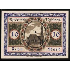 Notgeld Nesselwang 1918 10 Mark Vue des armoiries de l'eglise