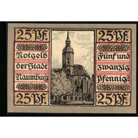 Notgeld Naumburg 1920 25 Pfennig Armoiries et Eglise de Wenzels