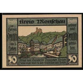 Notgeld Monschau 1921 50 maisons a colombages Pfennig au bord de la riviere