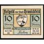 Notgeld Kranichfeld 1921 10 Pfennig Armoiries Avec Grue Niederburg