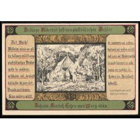 Notgeld Itzehoe 1921 50 Pfennig Cabane Dans La Foret Silhouette Du Village