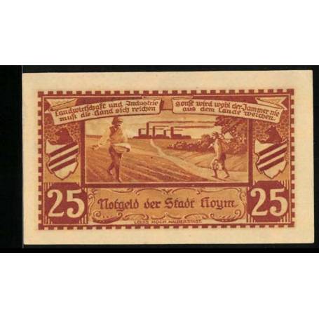 Notgeld Hoym 1921 25 Pfennig Agriculteurs semant des ouvriers industriels sur le chemin du travail