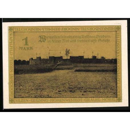 Notgeld Hohenwestedt 1921 1 Mark Montee sur un plateau