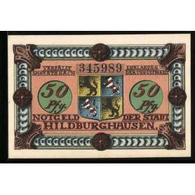 Notgeld Hildburghausen 1921 50 Pfennig Vieille Femme avec des marchandises sur le dos