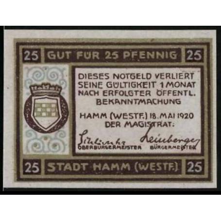 Notgeld Hamm I Westf 1920 25 Pfennig Kurhaus Bad Hamm