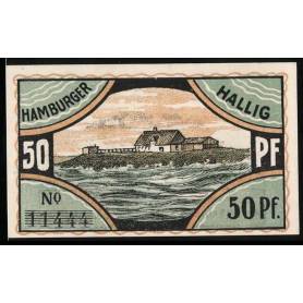 Notgeld Hamburger Hallig 1921 50 Pfennig Domaine Sur Le Berger De Mer Ondule Avec Troupeau