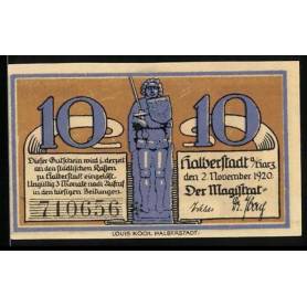 Notgeld Halberstadt A H 1920 10 Pfennig Place Du Marche Et Statue De Chevalier