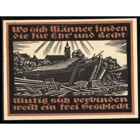 Notgeld Genthin 1921 50 Pfennig Construire un navire