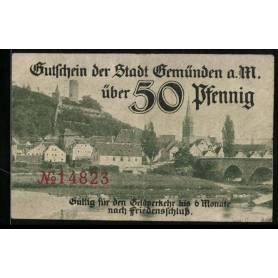 Notgeld Gemunden A.M. 50 Pfennig Control No. 14823