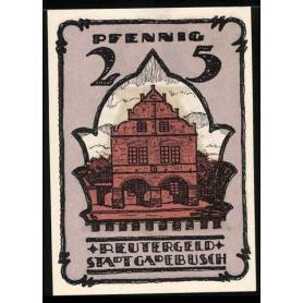 Notgeld Gadebusch 25 Pfennig La mairie