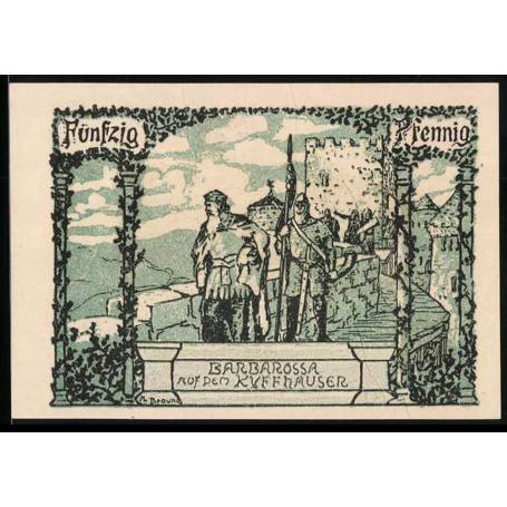 Notgeld Frankenhausen A Kyffh 1921 50 Pfennig Barbarossa sur le Kyffhauser