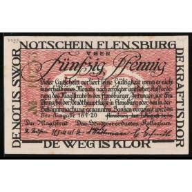 Notgeld Flensburg 1920 50 Pfennig Famille Danoise En Route Pour L'Allemagne